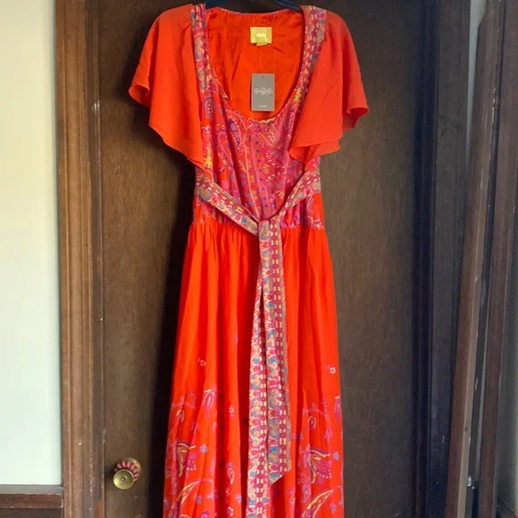 chinese dress ladies Odd Molly Anthropologie Evelyn Embroidered Printed Midi Dress  White  Chocolate Couture